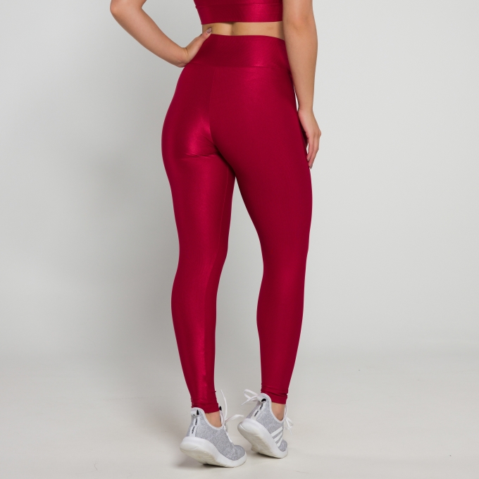 Calça Legging Mini Canelado Vermelha
