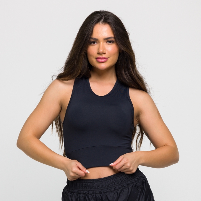 Cropped Sinergia Preto em Suplex