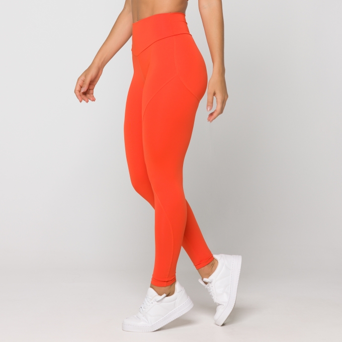 Calça Legging Oxy Laranja com Recortes
