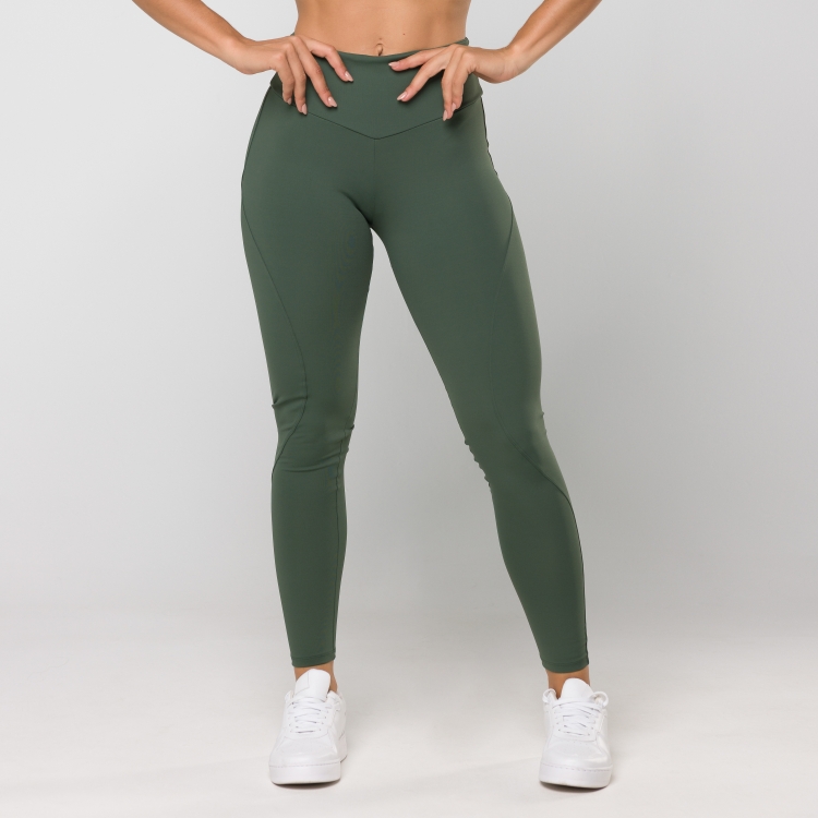 Calça Legging Oxy Verde Musgo com Recortes