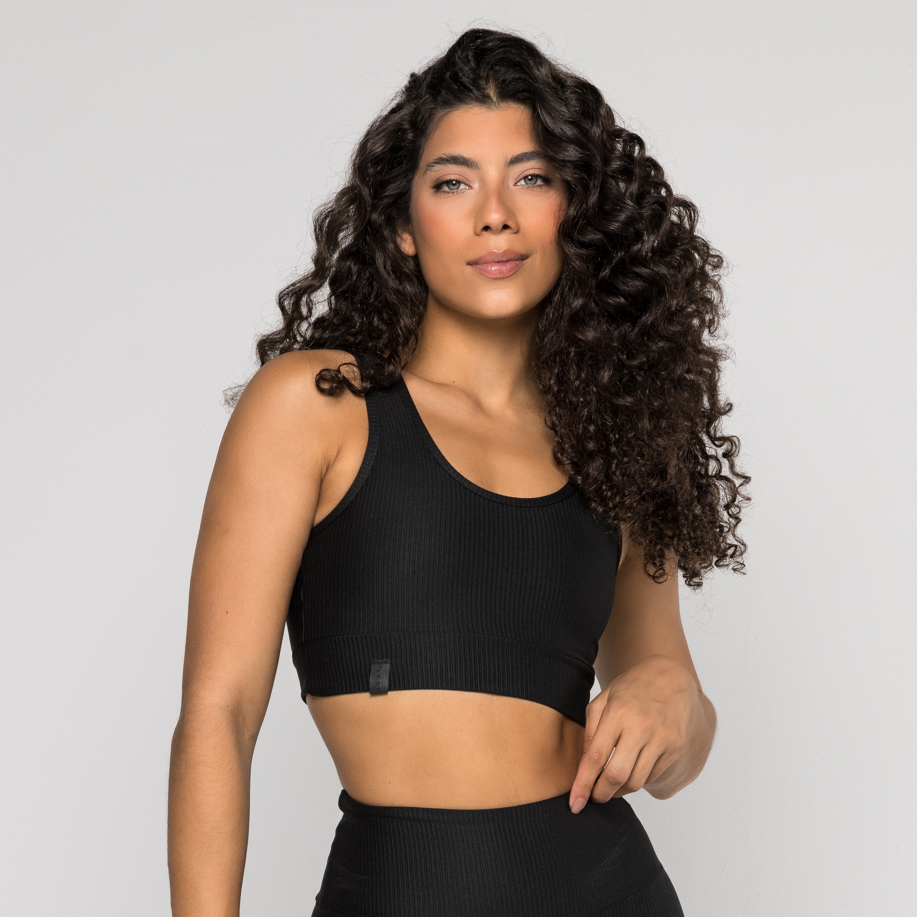 Top Aura Canelado Preto