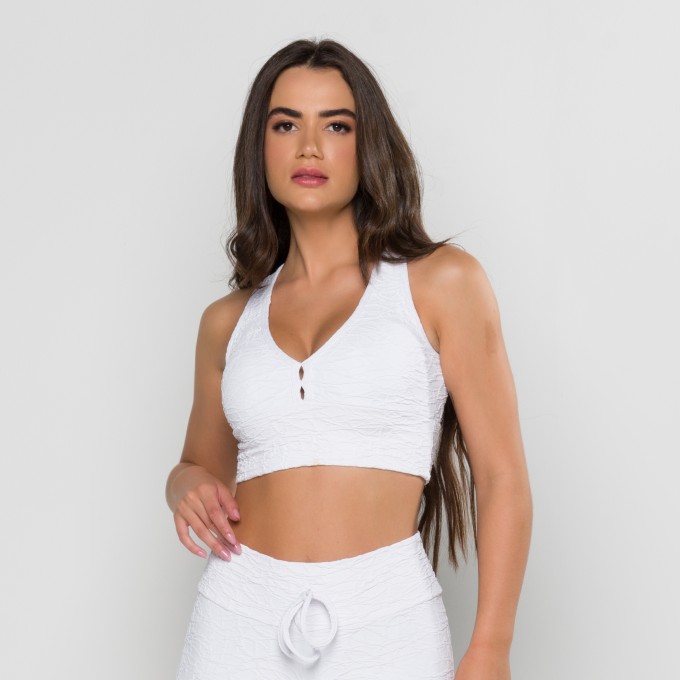 Top Mari com Textura Branco