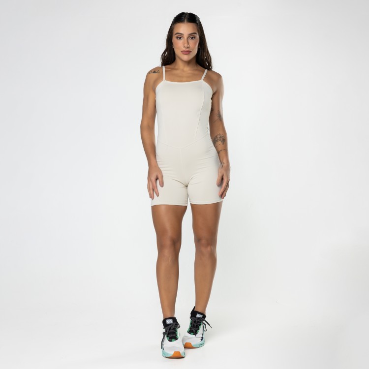 Macaquinho Fitness Shape Off White