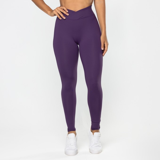 Legging Gaia Cós Cruzado Roxo Escuro