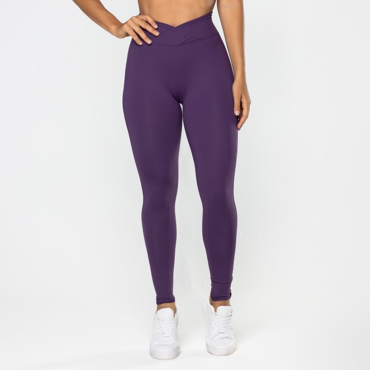 Legging Gaia Cós Cruzado Roxo Escuro