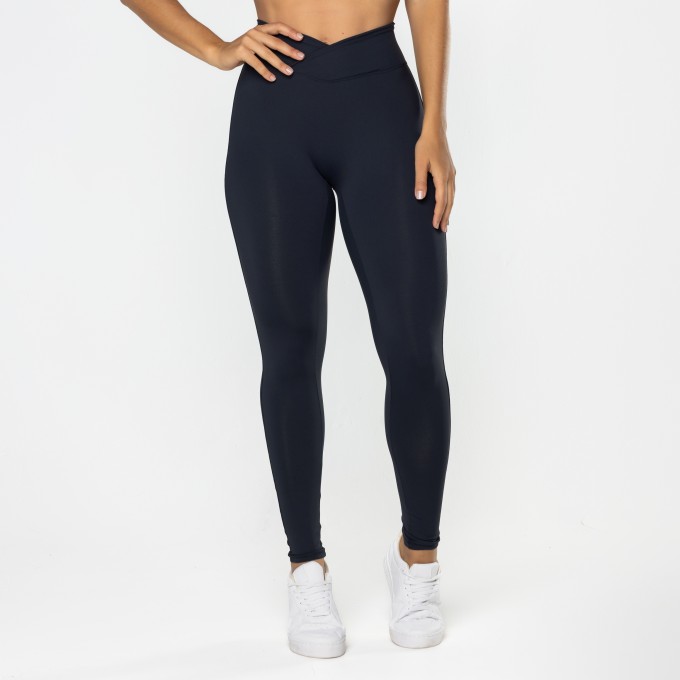Calça Legging Gaia Cós Cruzado Preta