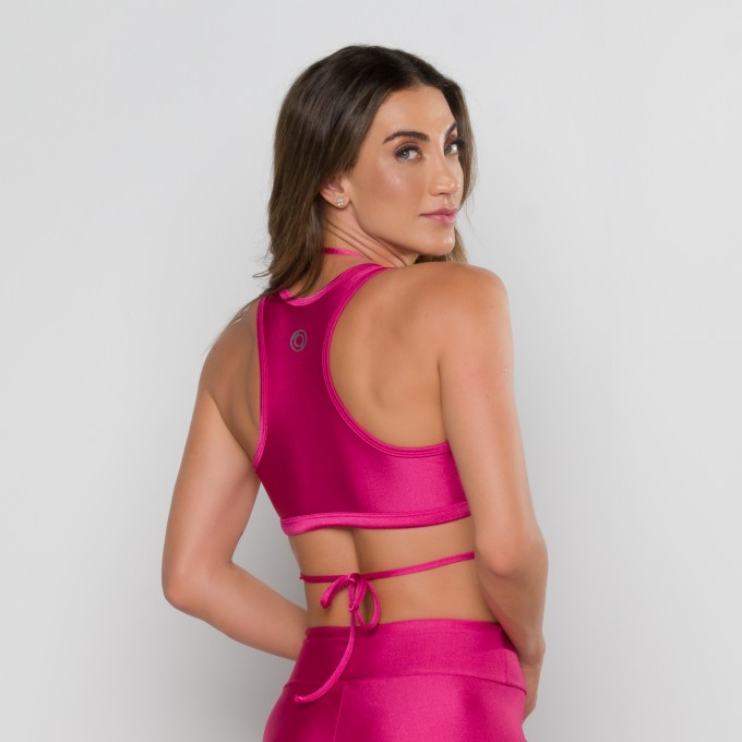 Top Glam Rosa com Cadarço