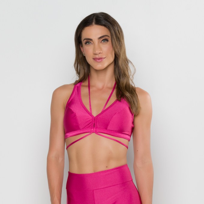 Top Glam Rosa com Cadarço