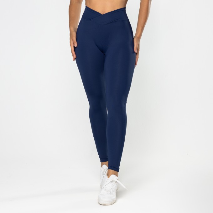 Calça Legging Gaia Cós Cruzado Azul Marinho